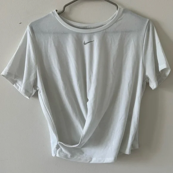 NIKE White Crop T-Shirt in Size Medium - Picture 1 of 3